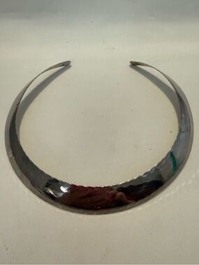 Milor Italy 950 Sterling Silver Hammered Collar Necklace